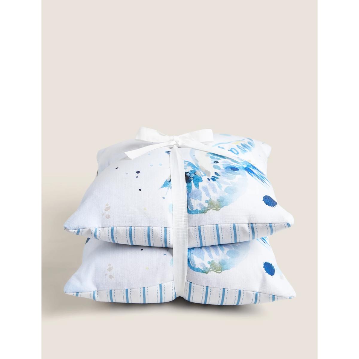 M&S Set of 2 Seahorse Outdoor Cushions - Blue Mix, Blue Mix – image 5