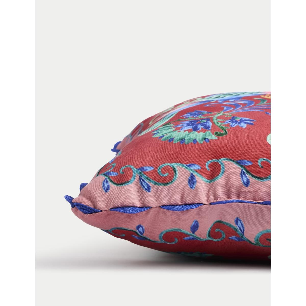 M&S Collection Set of 2 Bird Print Outdoor Cushions - Green Mix, Green Mix – image 3