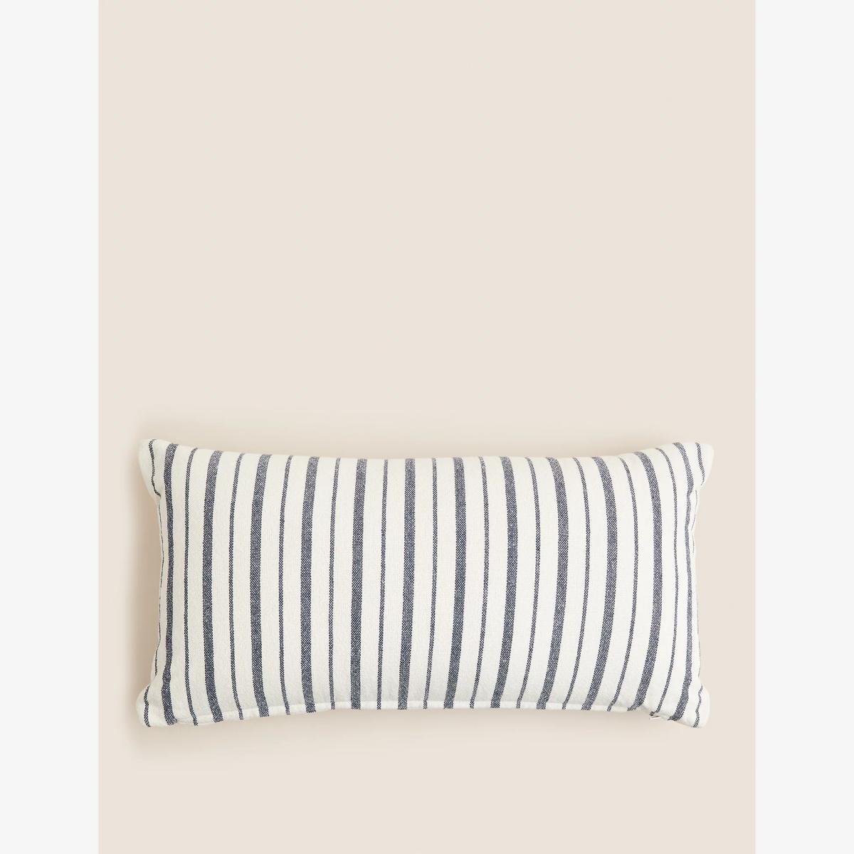 M&S Pure Cotton Striped Bolster Cushion - Blue Mix, Blue Mix – image 1