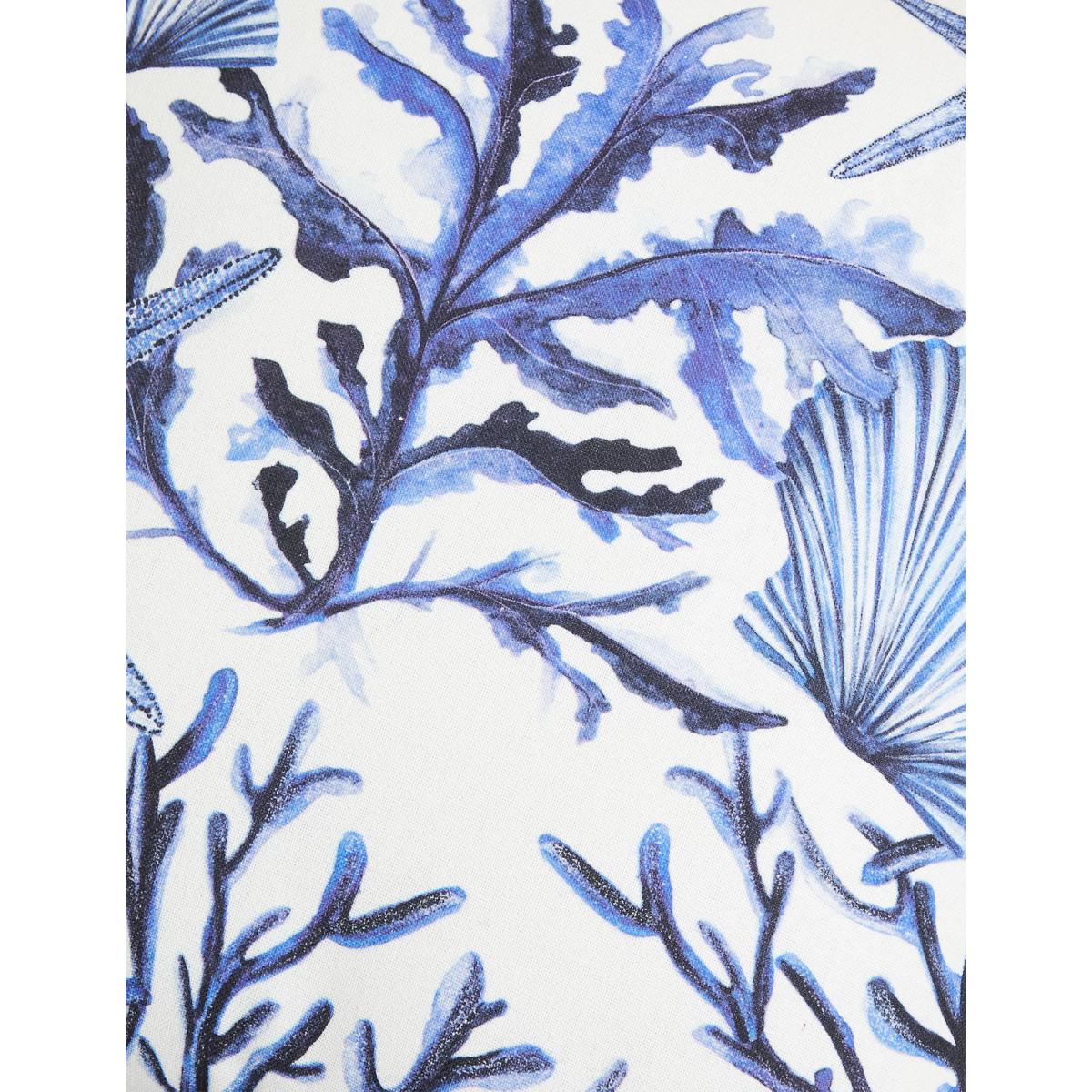 M&S Pure Cotton Coastal Print Piped Cushion - Blue Mix, Blue Mix – image 4