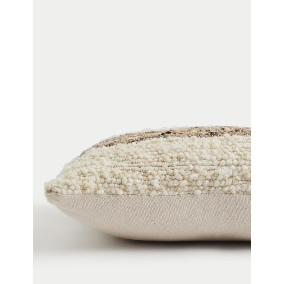 M&S Wool Rich Woven Textured Cushion - Ecru Mix, Ecru Mix – image 2