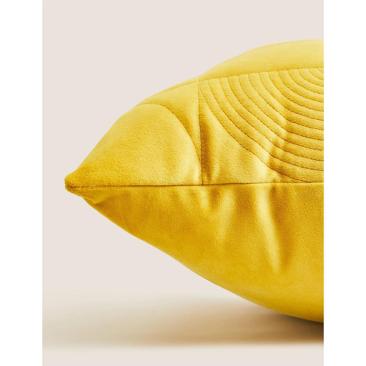 M&S Quilted Cushion - Ochre, Ochre – image 2