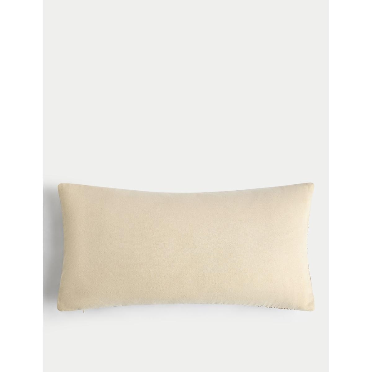 M&S Pure Cotton Block Print Bolster Cushion - Light Bronze, Light Bronze – image 3