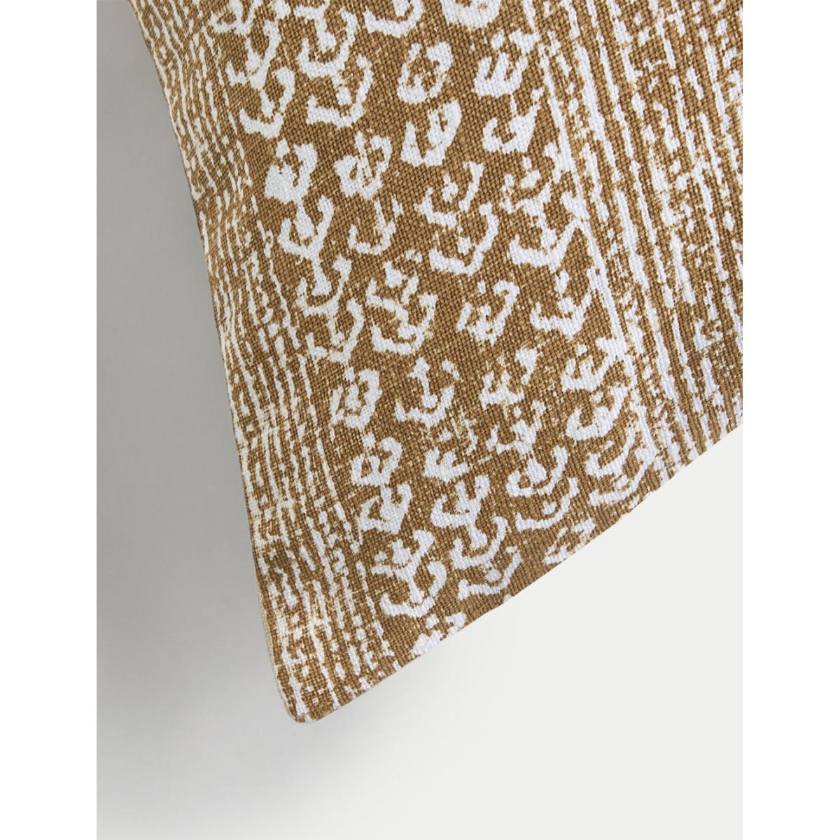 M&S Pure Cotton Block Print Bolster Cushion - Light Bronze, Light Bronze – image 4