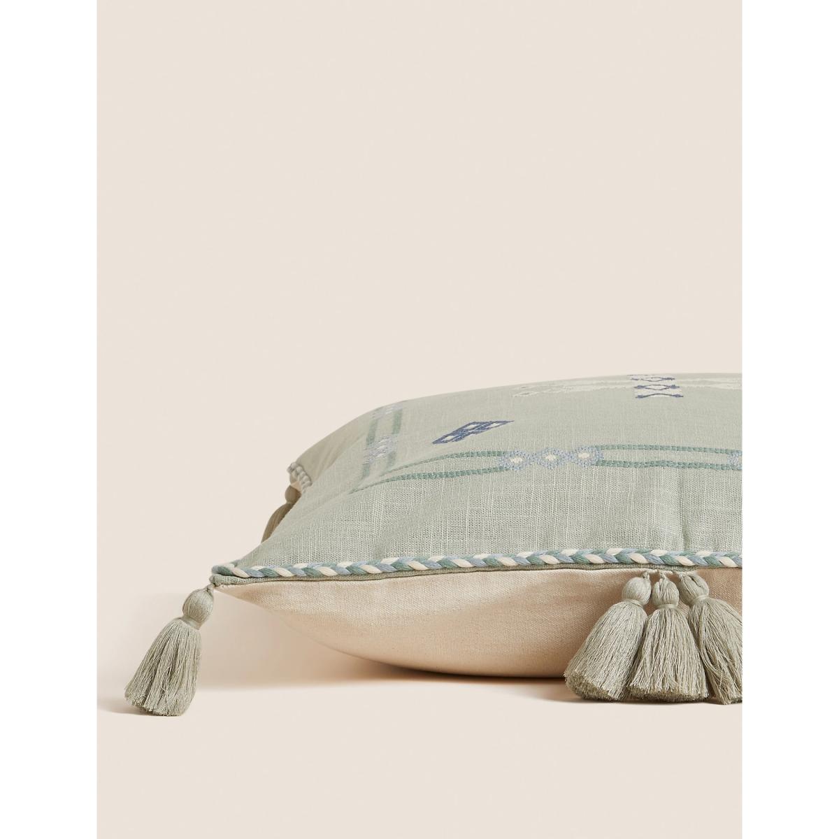 M&S X Fired Earth Marrakech Collection Sofia Cushion - Weald Green, Weald Green – image 3