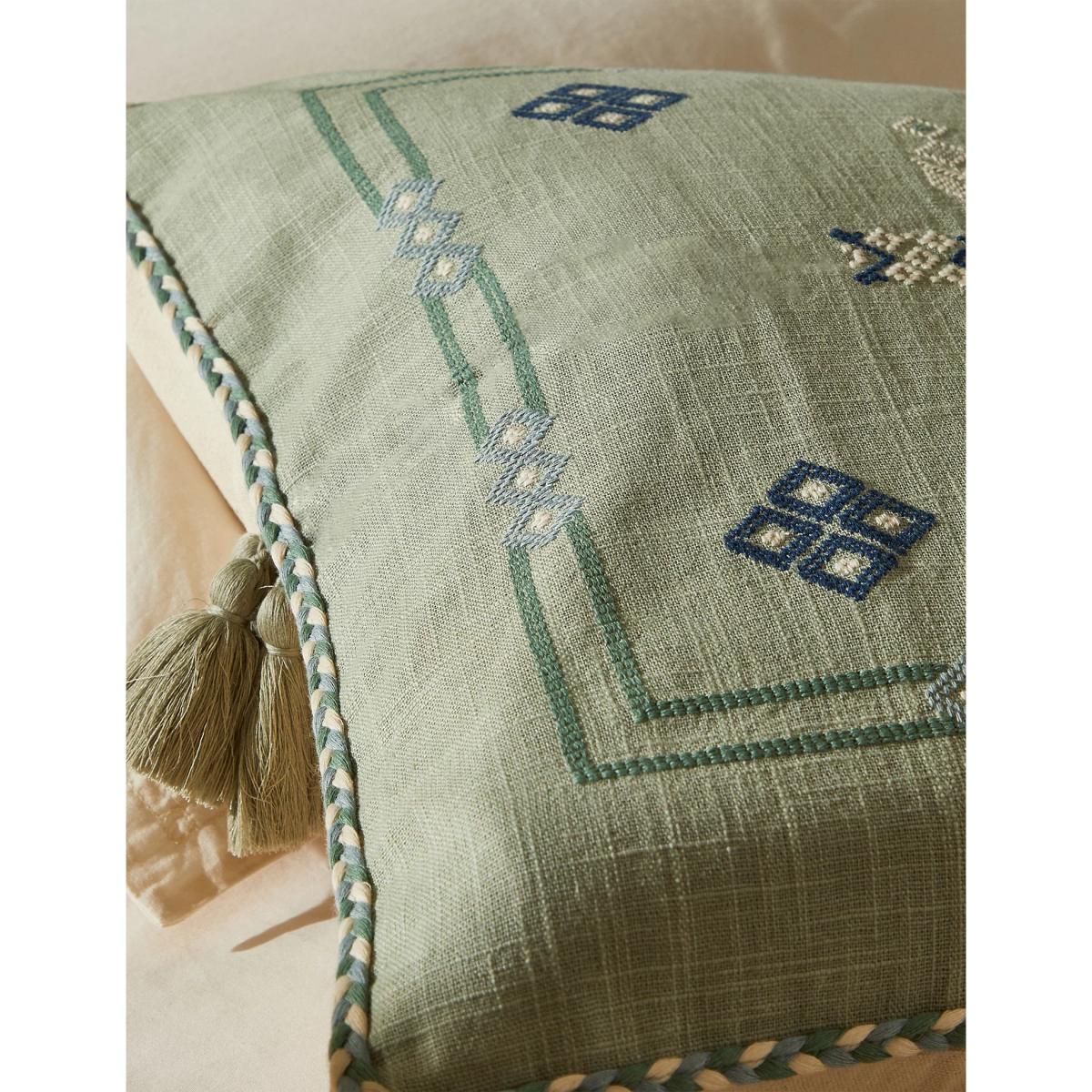 M&S X Fired Earth Marrakech Collection Sofia Cushion - Weald Green, Weald Green – image 5