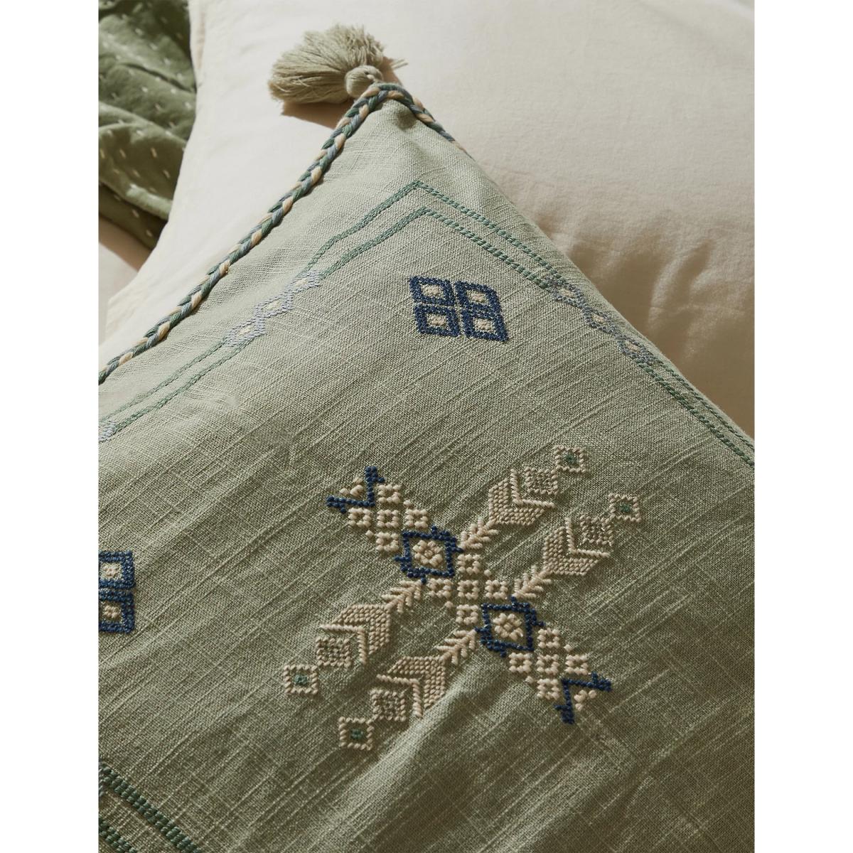 M&S X Fired Earth Marrakech Collection Sofia Cushion - Weald Green, Weald Green – image 9