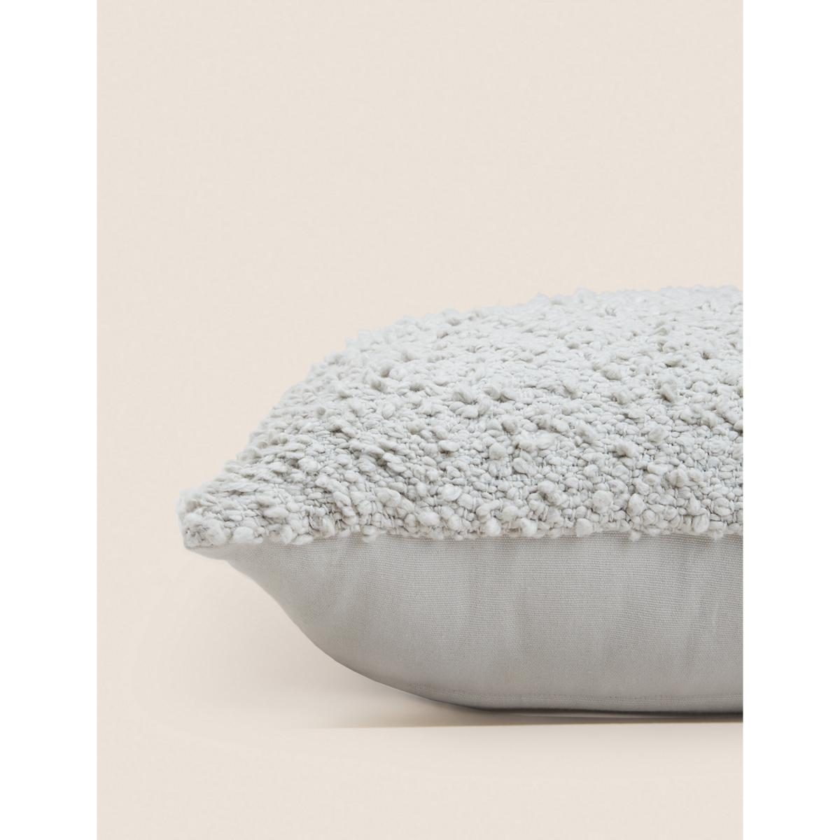 M&S Pure Cotton Boucle Cushion - Natural, Natural,Cream – image 2
