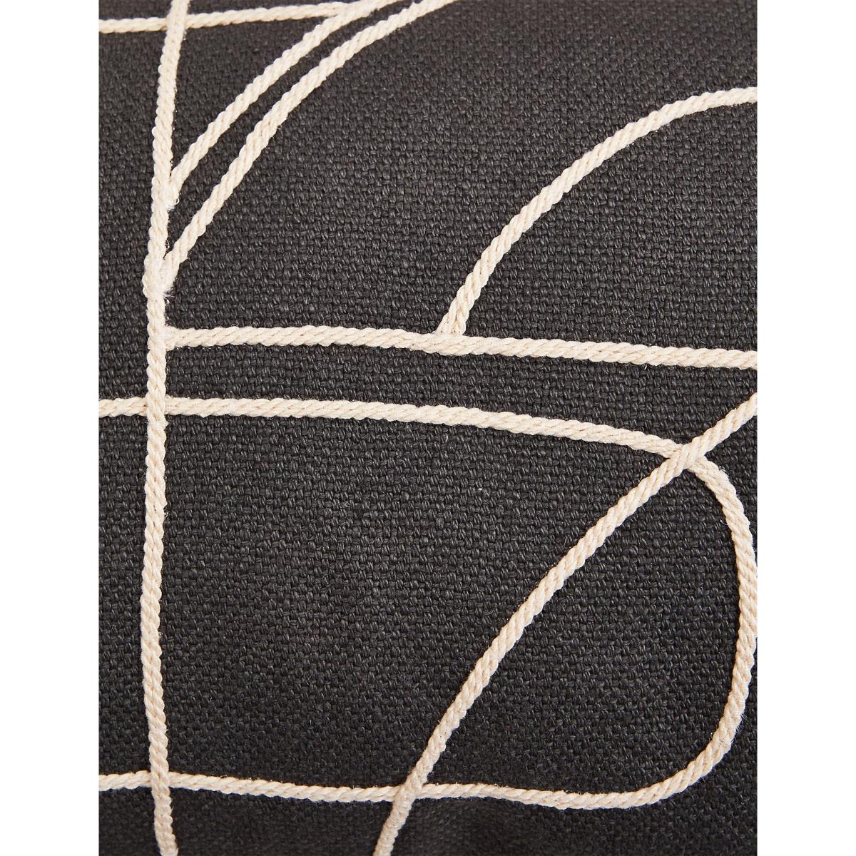 M&S Cotton Rich Geometric Bolster Cushion - Charcoal Mix, Charcoal Mix – image 4