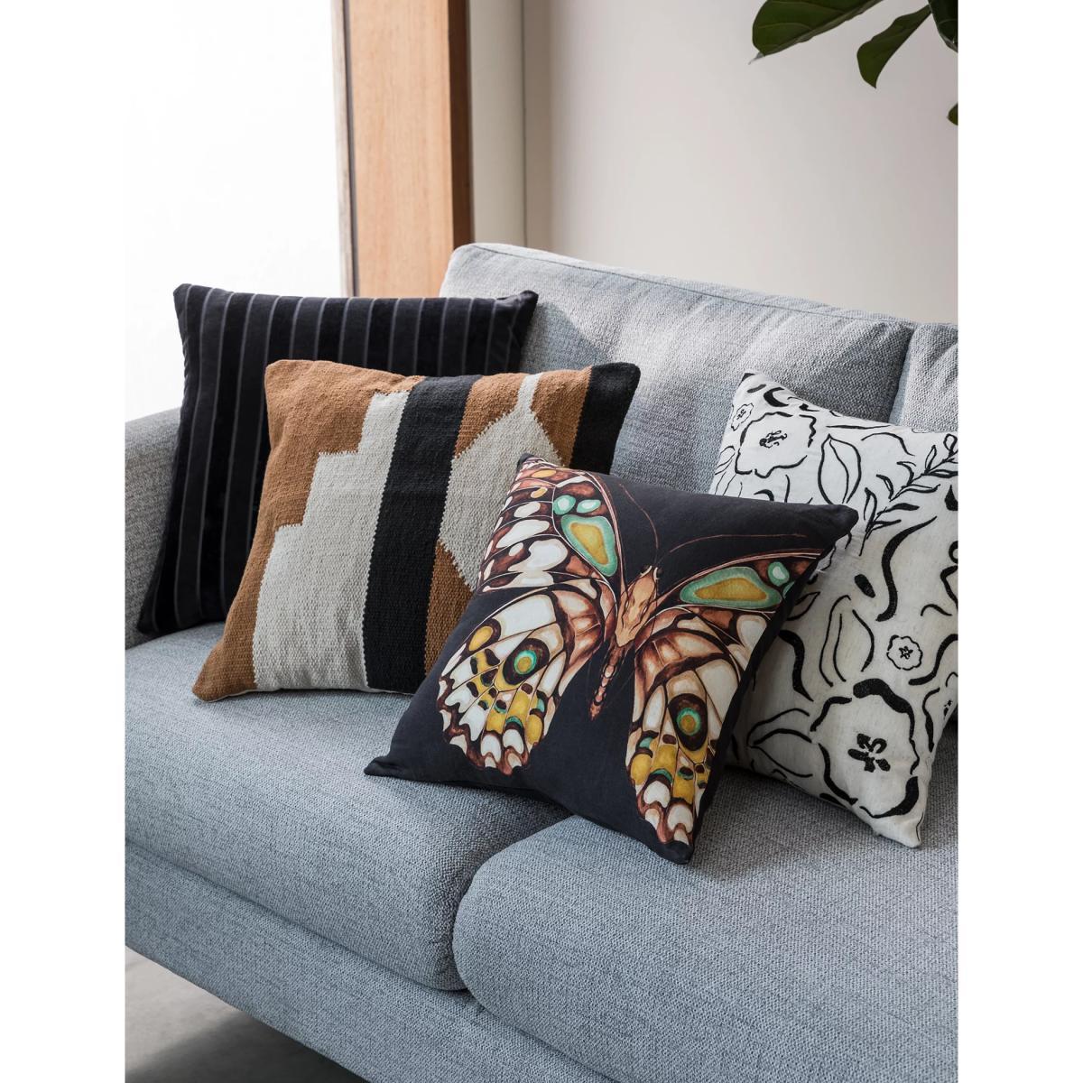 M&S Cotton Rich Floral Embroidered Cushion - Neutral, Neutral – image 4