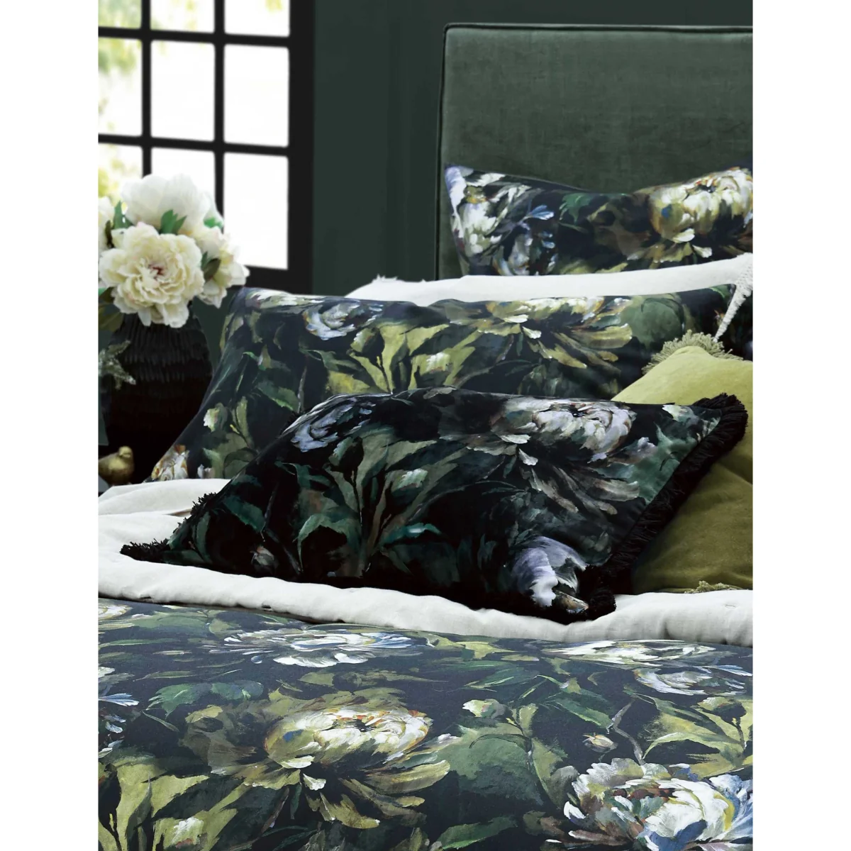 MM Linen Velvet Amada Bolster Cushion Green Mix – image 2