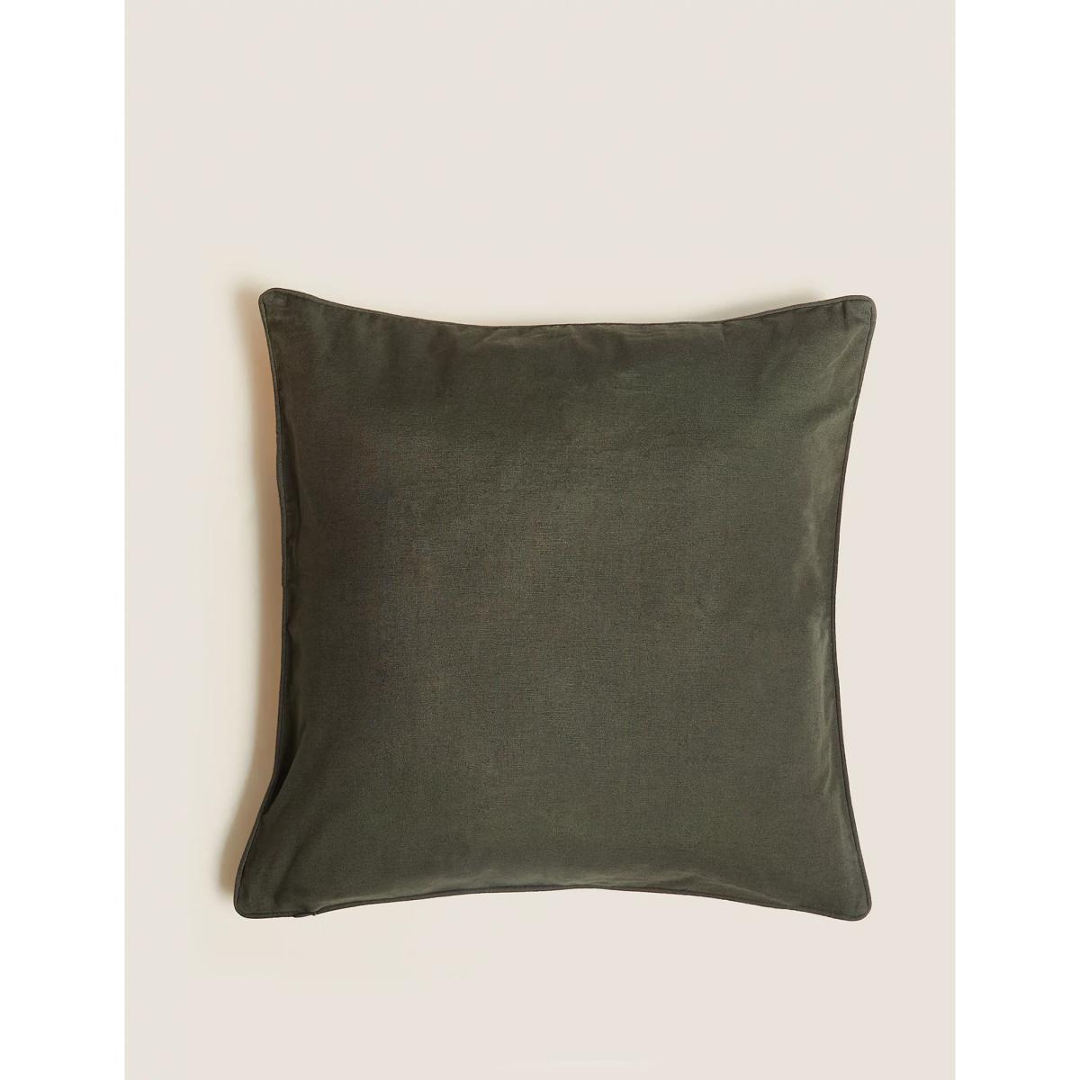 M&S Floral Embroidered & Embellished Cushion - Green Mix, Green Mix,Pale Pink Mix – image 4