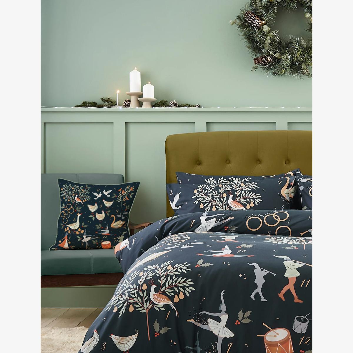 Sara Miller 12 Days Of Christmas Cushion - Midnight, Midnight – image 1