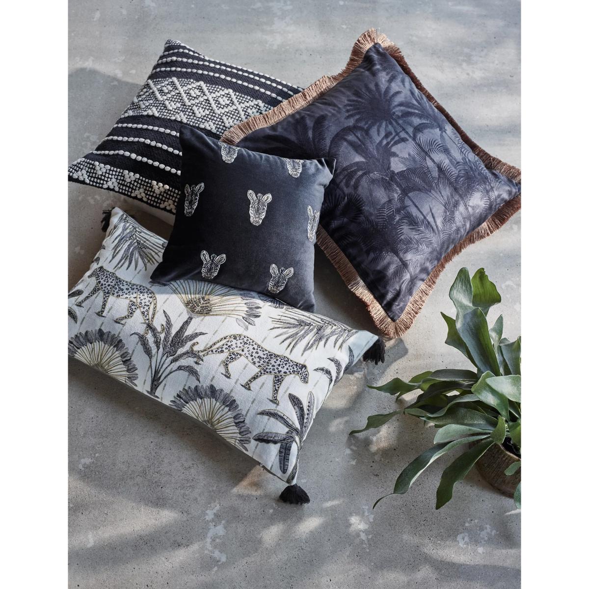 M&S Cotton Blend Leopard Embroidered Bolster Cushion - Multi, Multi – image 6