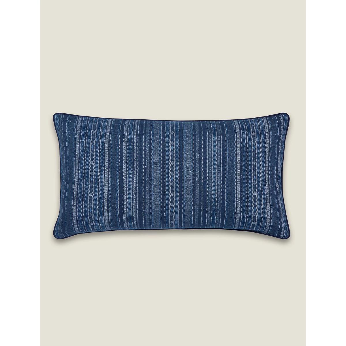 Bedeck Of Belfast Pure Cotton Mazana Piped Bolster Cushion - Blue, Blue – image 3