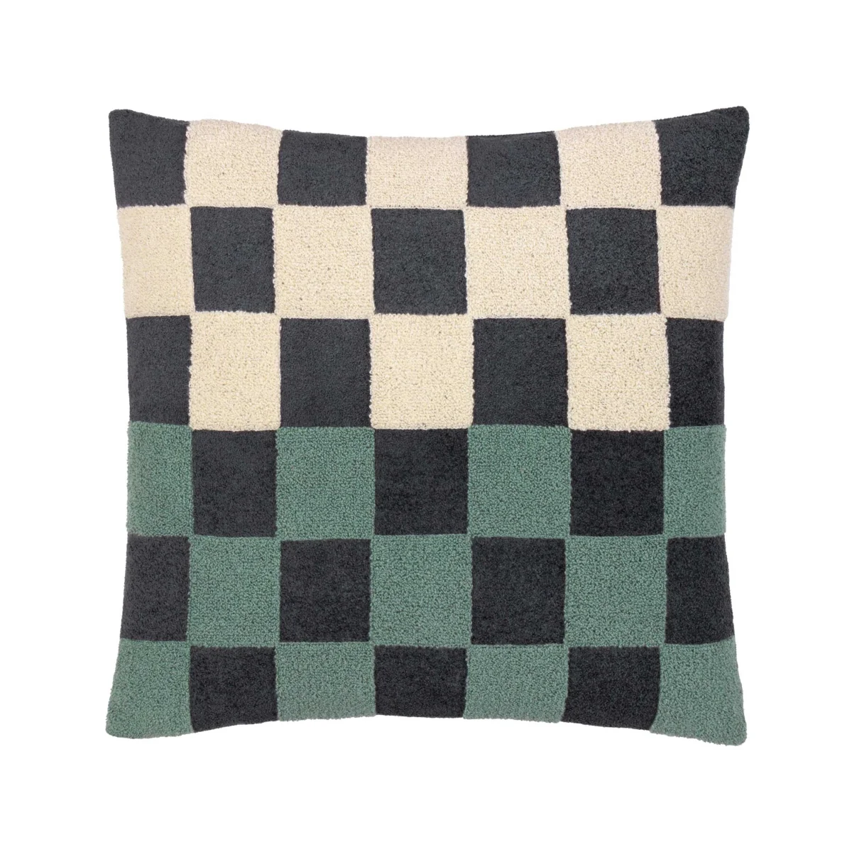 MADE Bouclé Checkerboard Cushion Cream Mix – image 3