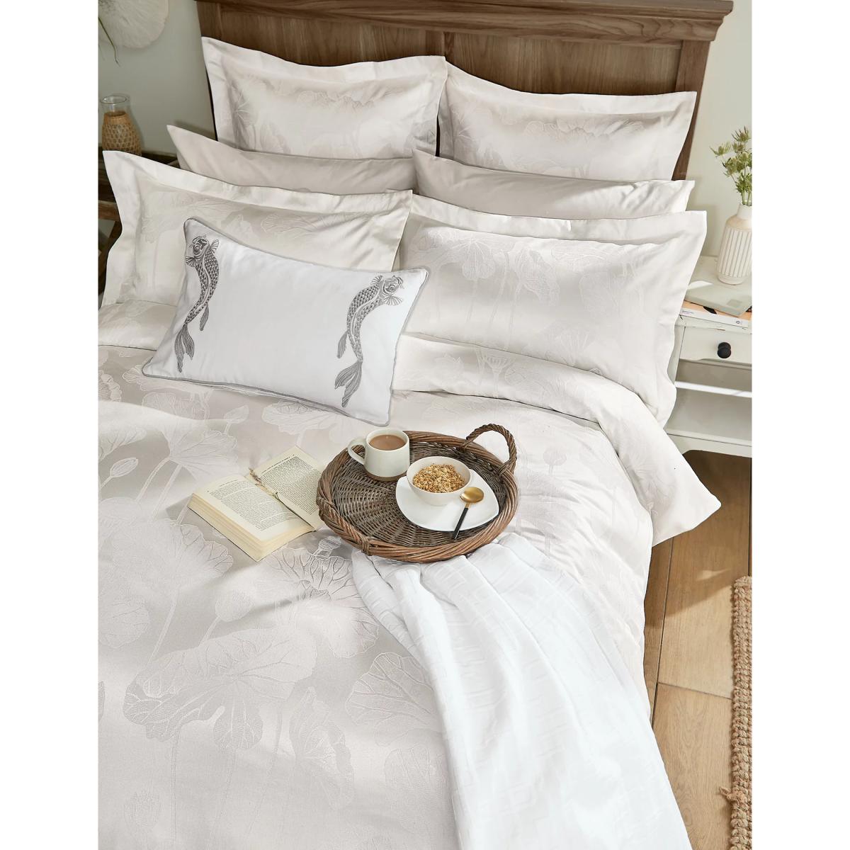 Sanderson Cotton Blend Lotus Leaf Bolster Cushion - Ivory, Ivory – image 2