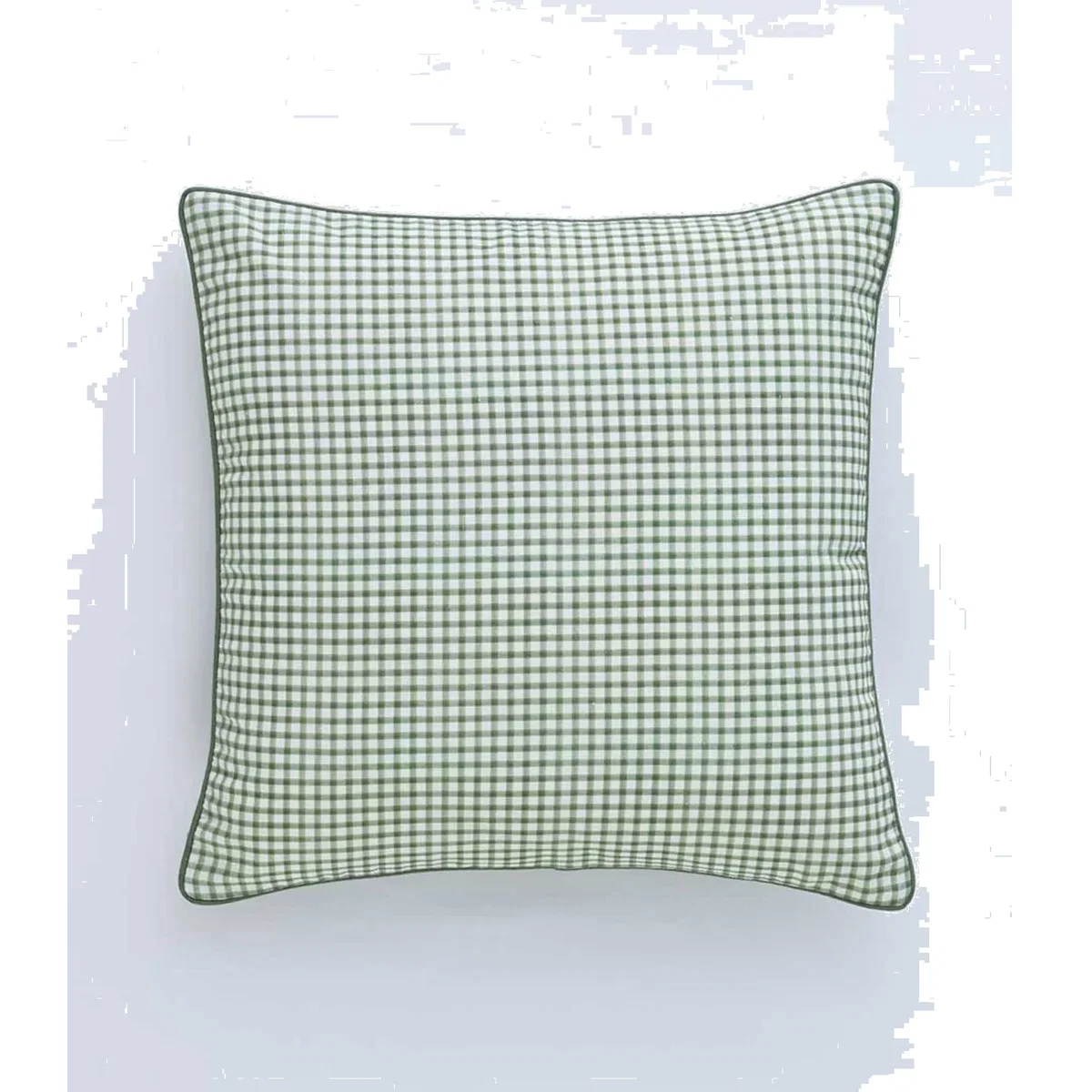 MM Linen Linen Mix Gingham Cushion Green Mix – image 1