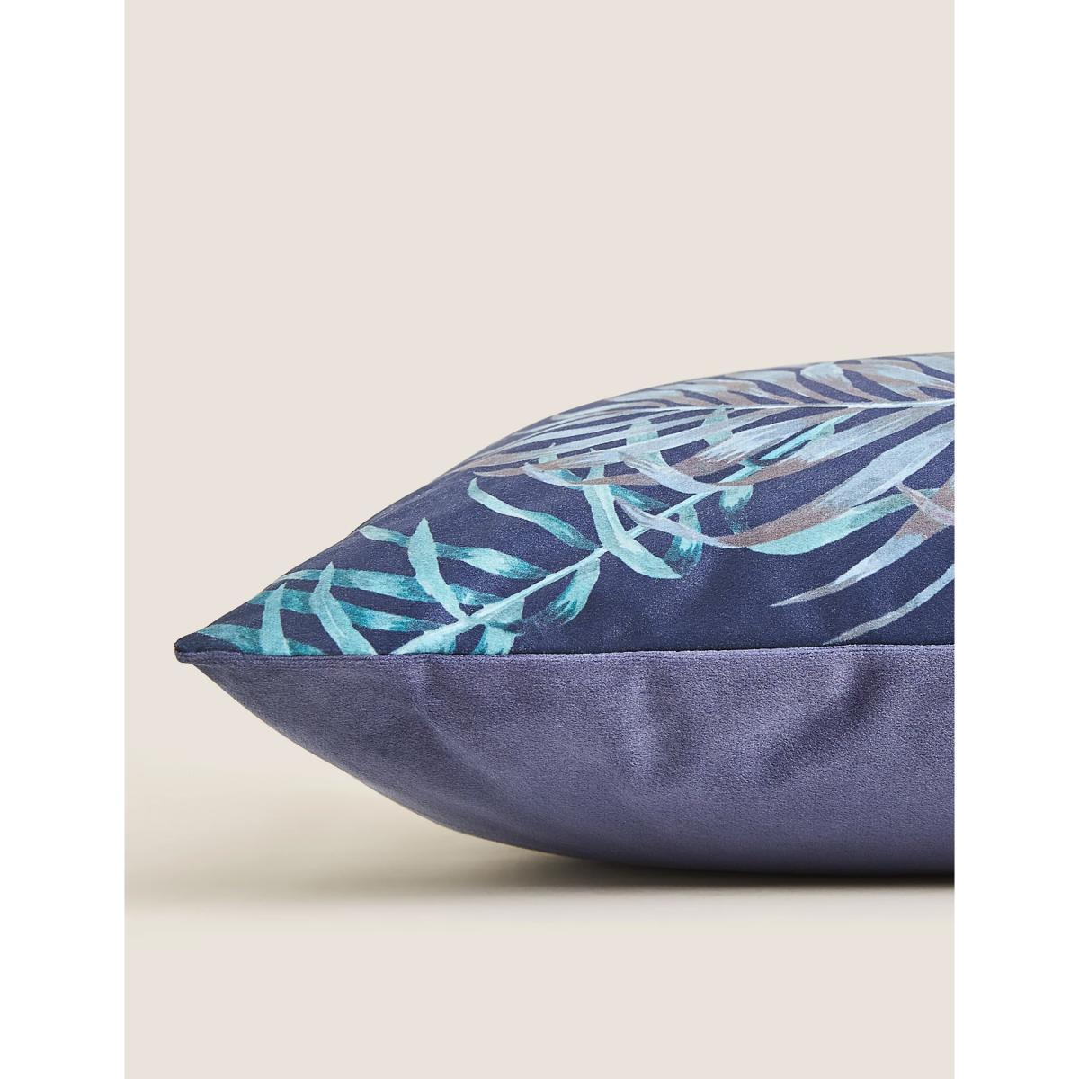 M&S Velvet Palm Print Cushion - Multi, Multi – image 2