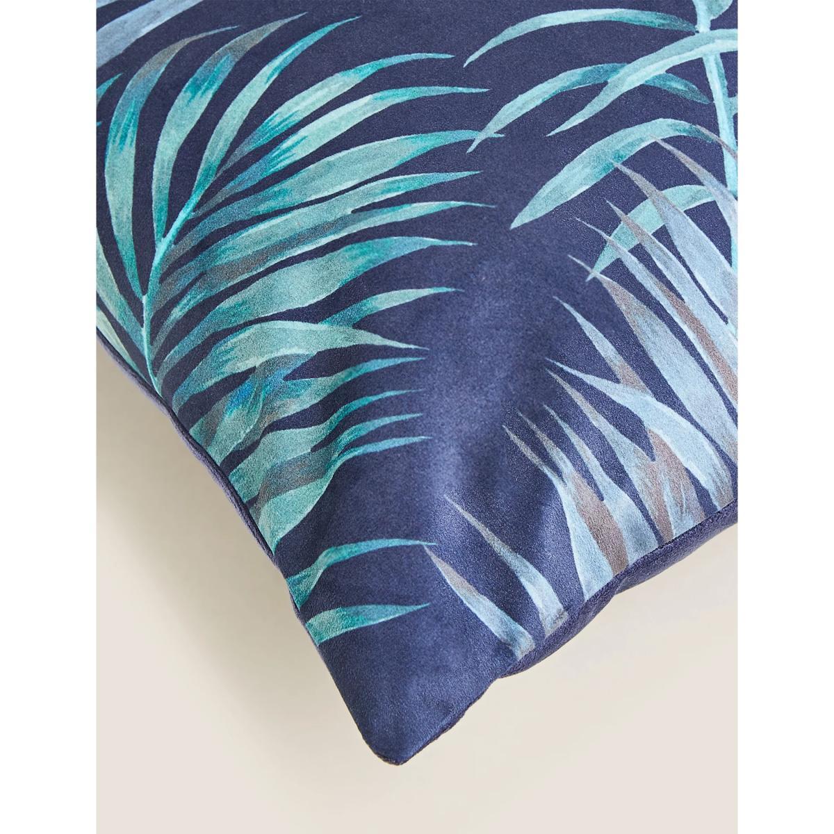 M&S Velvet Palm Print Cushion - Multi, Multi – image 5