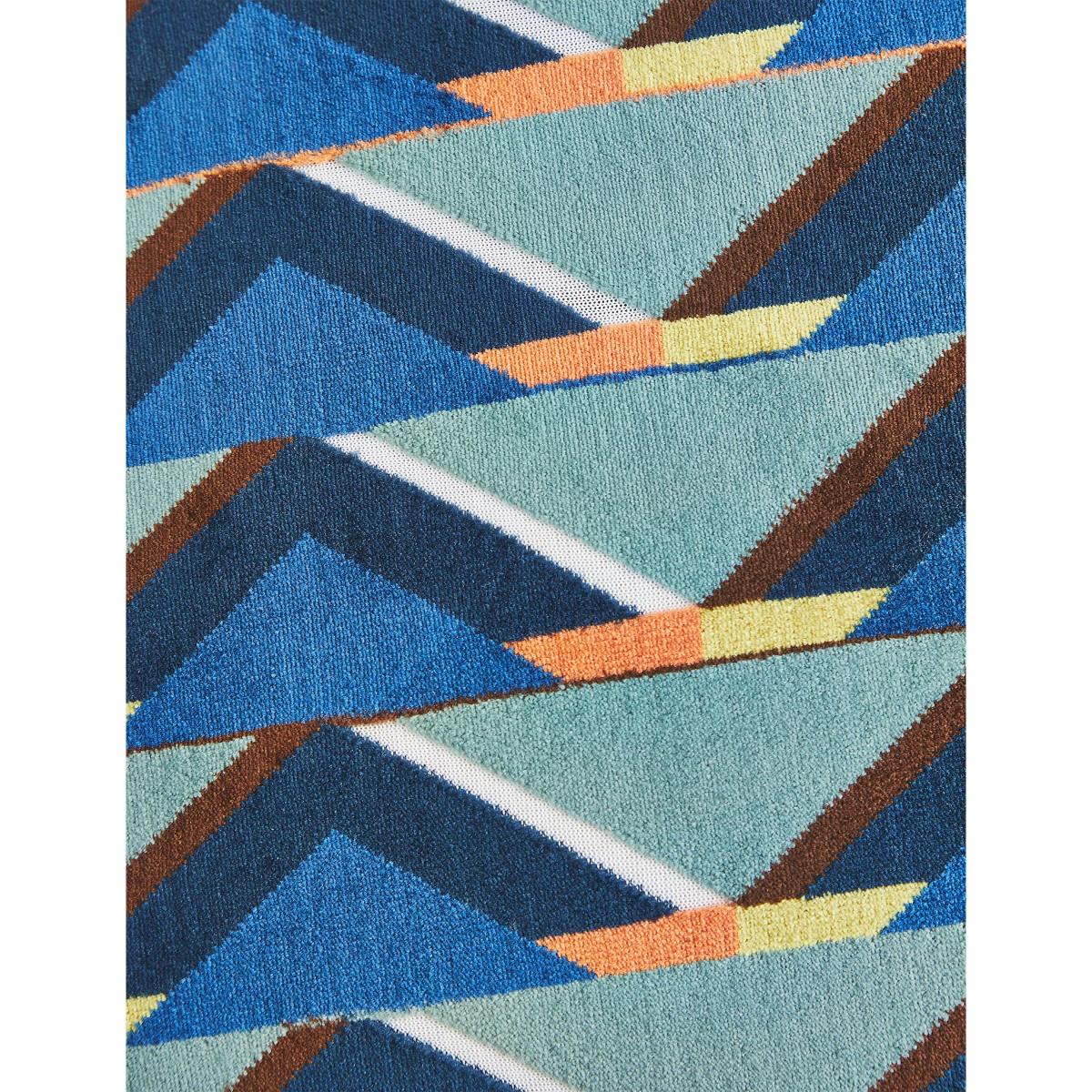 M&S Velvet Geometric Cushion - Blue Mix, Blue Mix – image 4