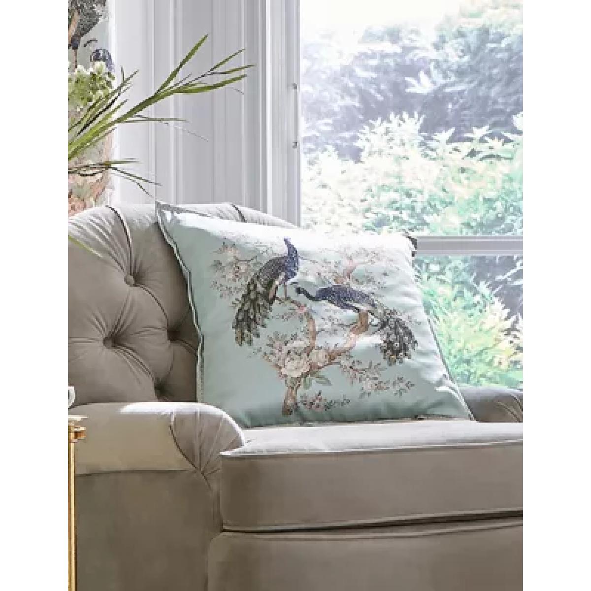 M&S Laura Ashley Belvedere Embroidered Cushion - Duck Egg, Duck Egg – image 1
