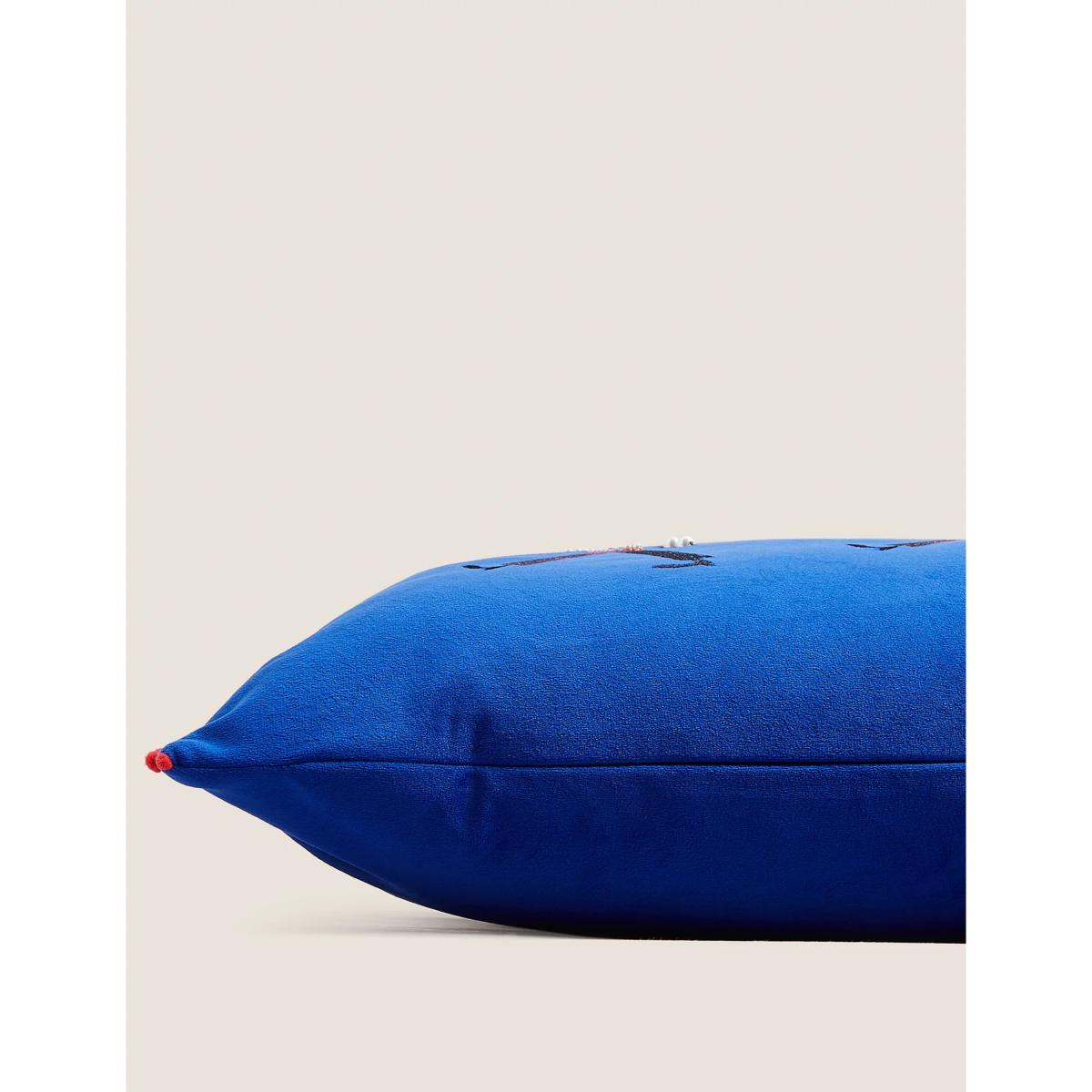 M&S  Embroidered Queen's Guards Bolster Cushion - Blue Mix, Blue Mix – image 3