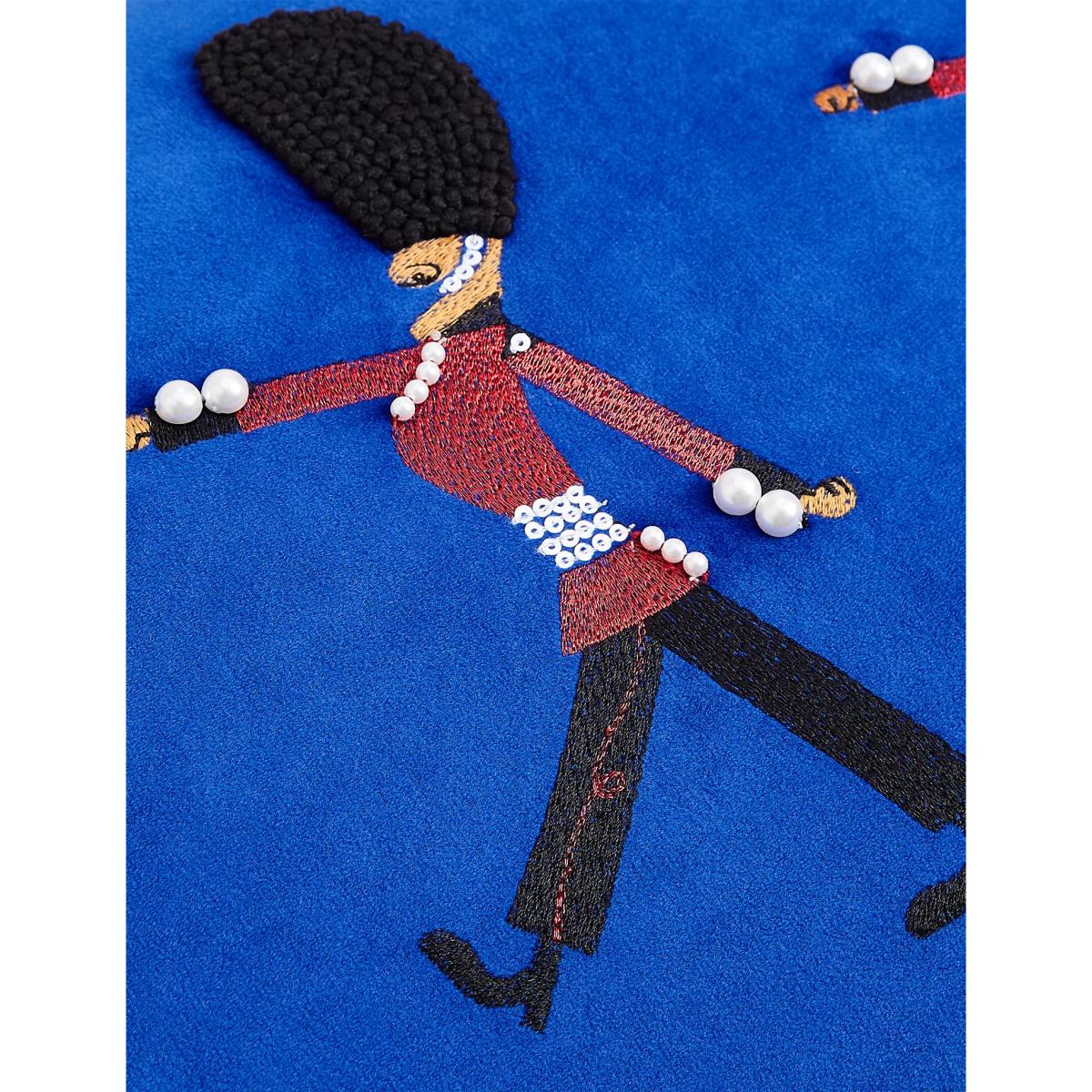 M&S  Embroidered Queen's Guards Bolster Cushion - Blue Mix, Blue Mix – image 5