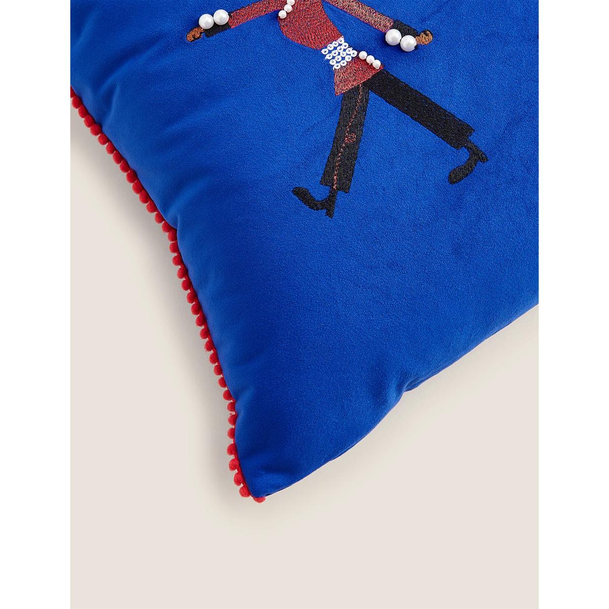M&S  Embroidered Queen's Guards Bolster Cushion - Blue Mix, Blue Mix – image 6