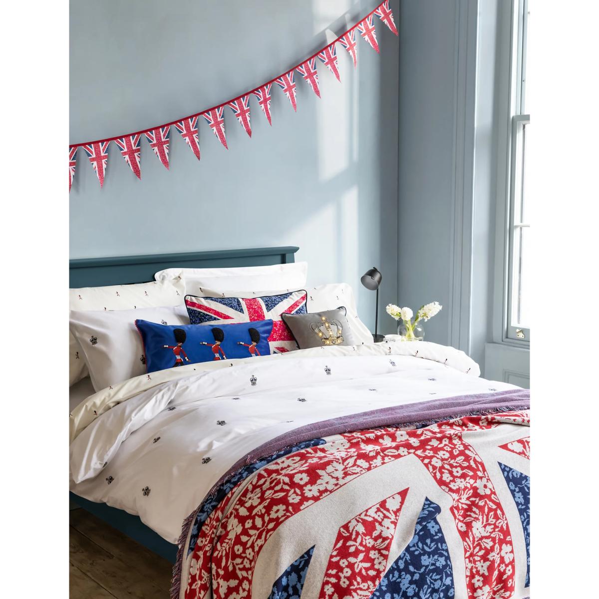 M&S  Embroidered Queen's Guards Bolster Cushion - Blue Mix, Blue Mix – image 7