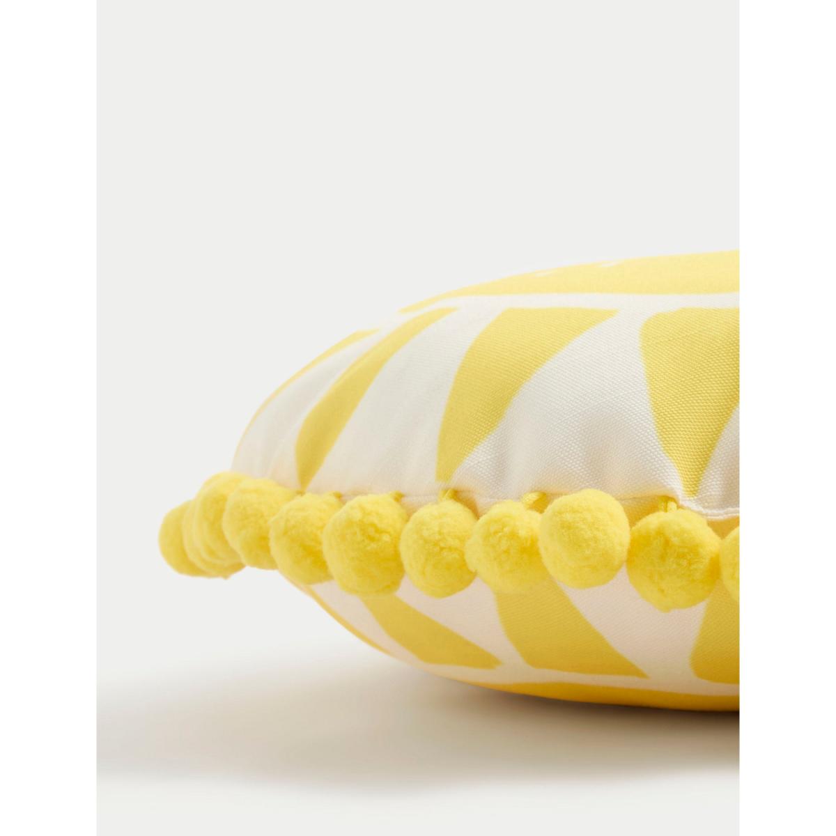 M&S Sun Pom Pom Outdoor Cushion - Yellow, Yellow – image 2