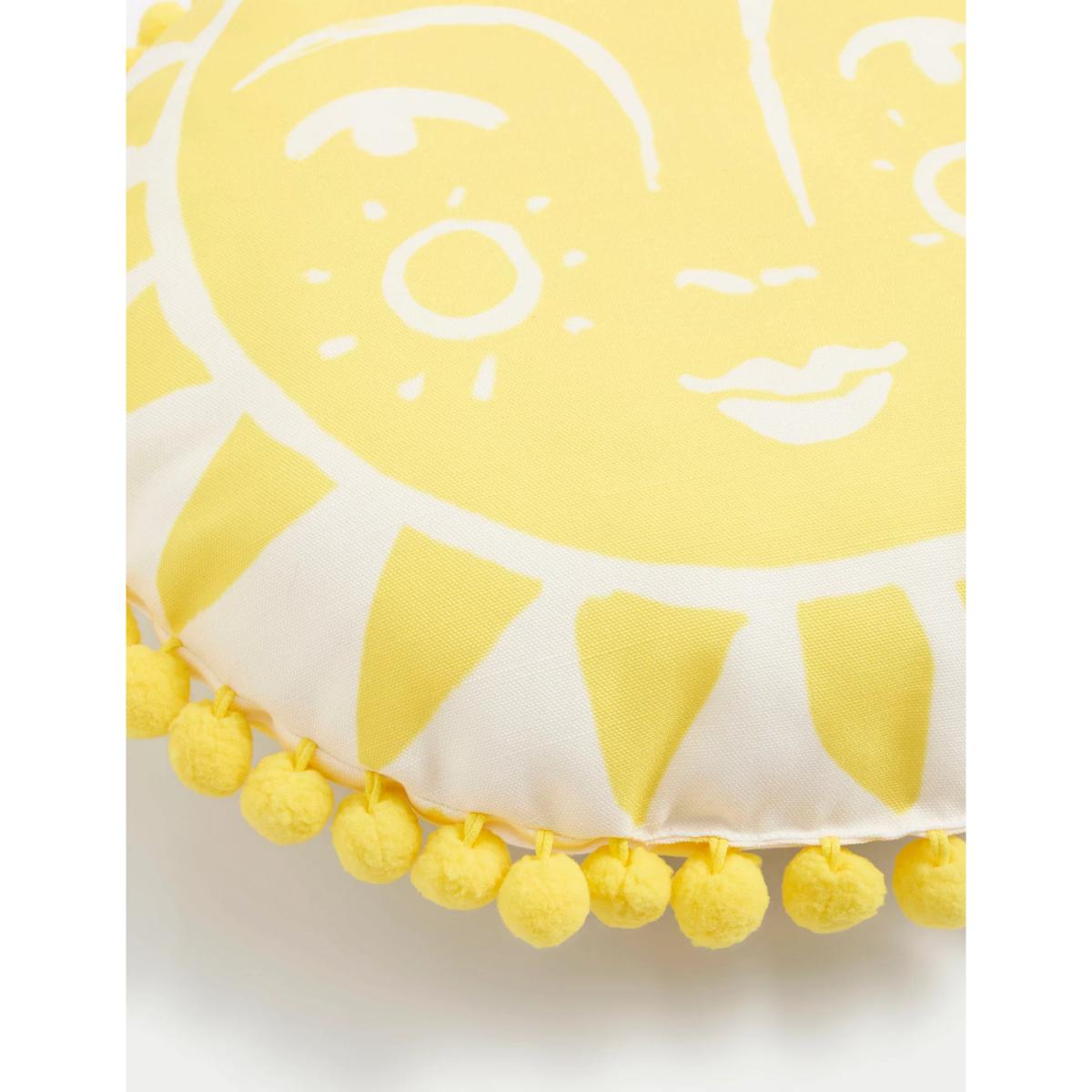 M&S Sun Pom Pom Outdoor Cushion - Yellow, Yellow – image 3