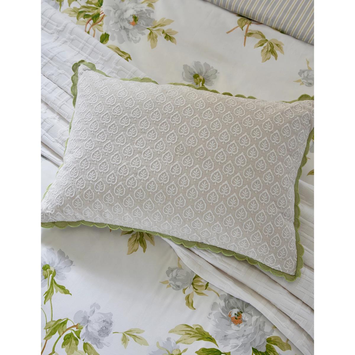 Sanderson Linen Rich Adele Embroidered Bolster Cushion - Multi, Multi – image 1