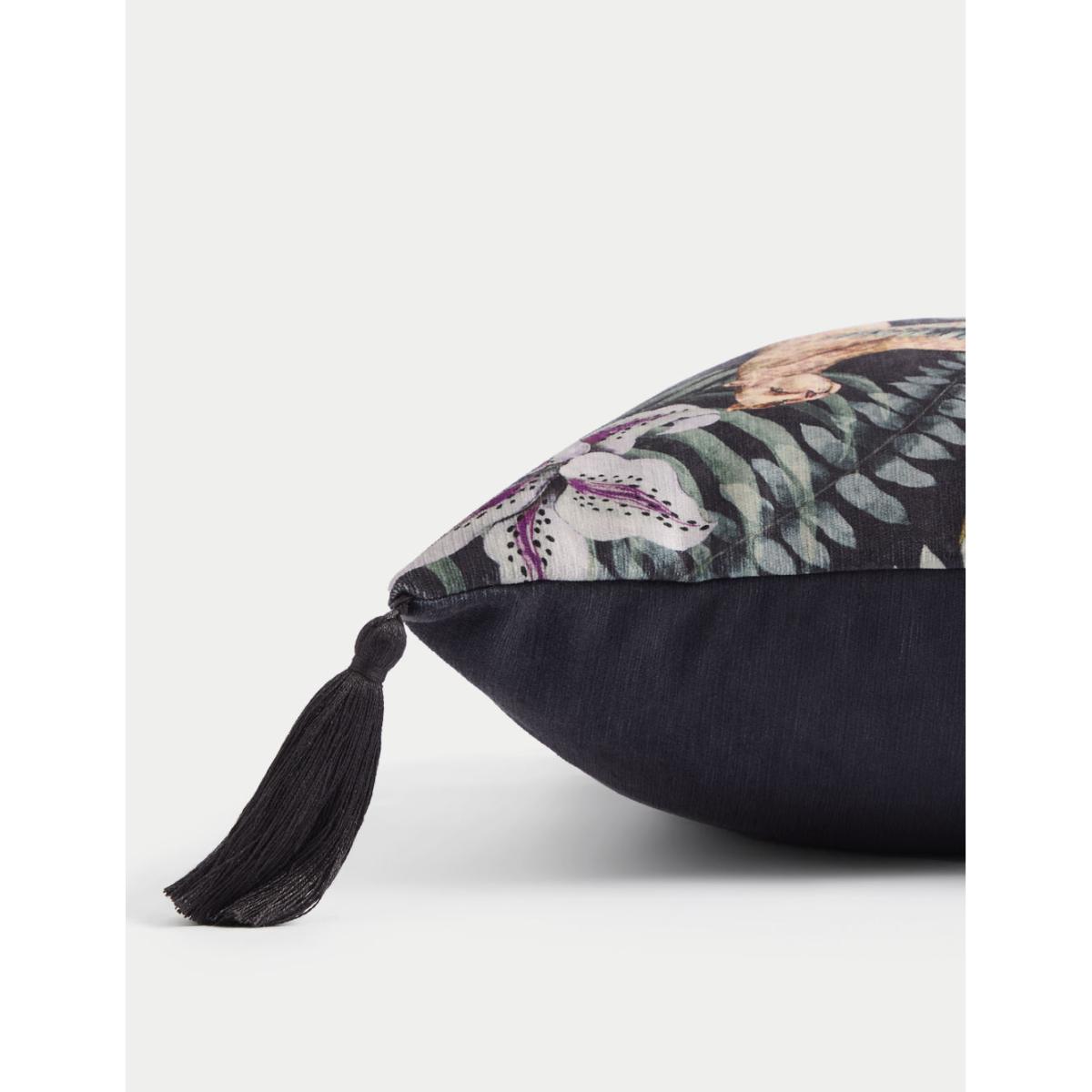 M&S Chenille Leopard Print Cushion - Navy Mix, Navy Mix – image 2