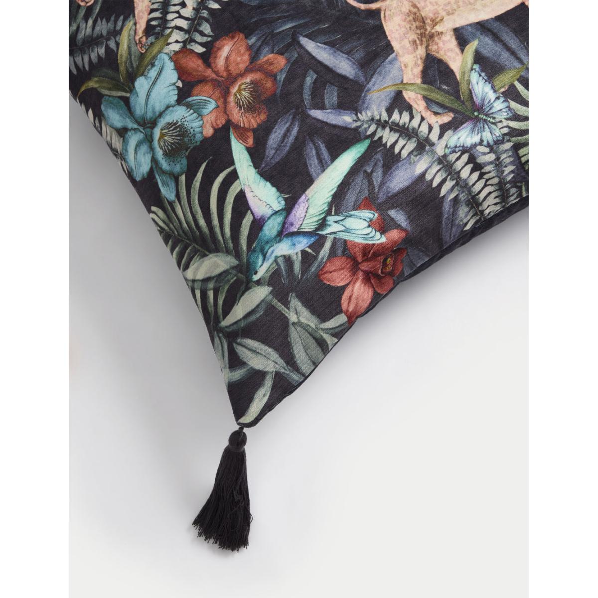 M&S Chenille Leopard Print Cushion - Navy Mix, Navy Mix – image 4