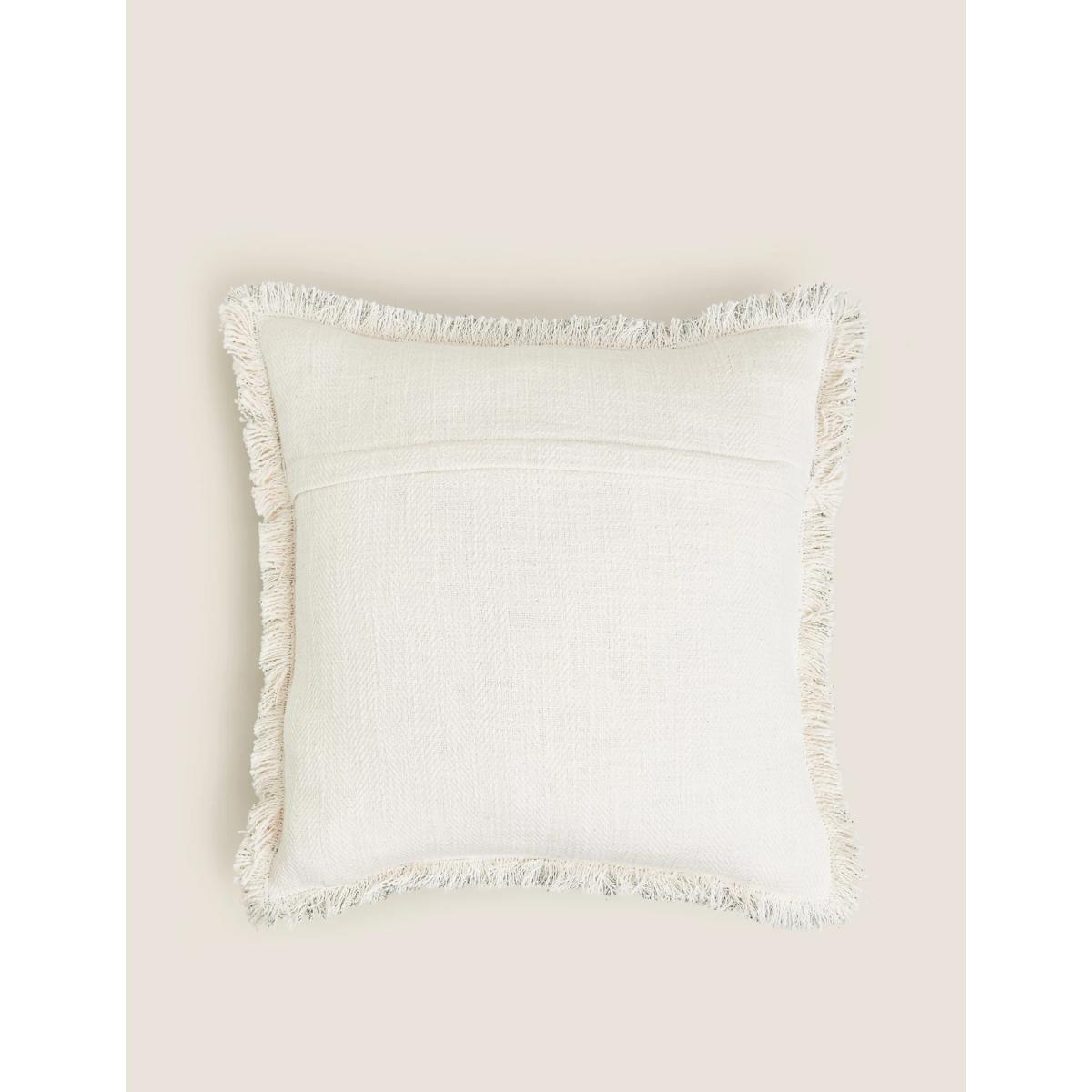 M&S Pure Cotton Denim Fringed Cushion, Denim – image 3