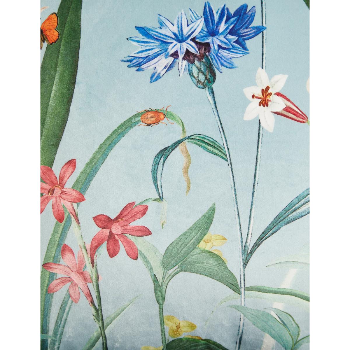 M&S Velvet Butterfly Floral Piped Cushion - Blue Mix, Blue Mix – image 4