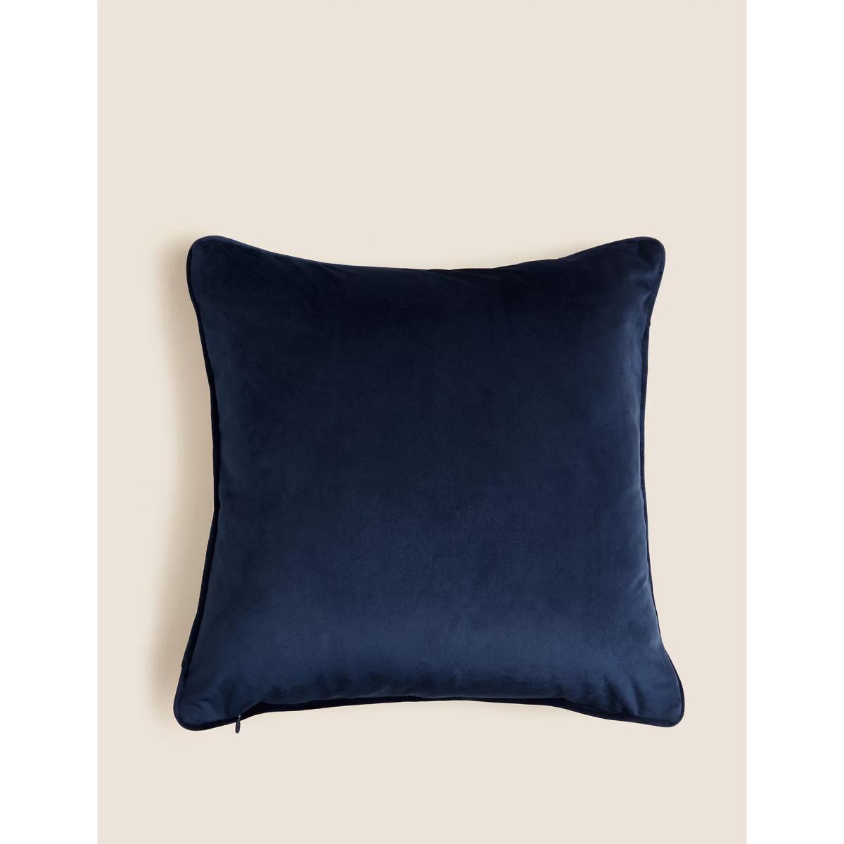 M&S Velvet Butterfly Floral Piped Cushion - Blue Mix, Blue Mix – image 5