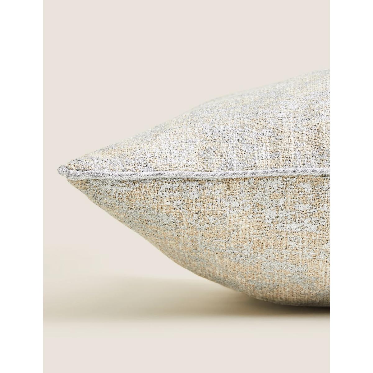 M&S Textured Metallic Cushion - Natural, Natural – image 2