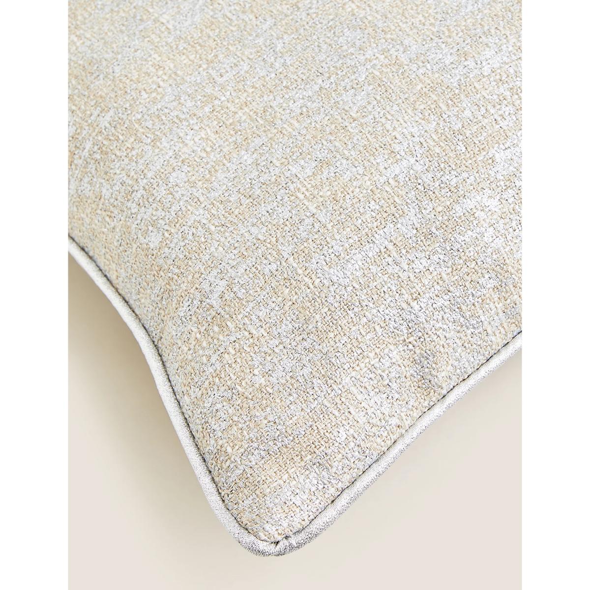 M&S Textured Metallic Cushion - Natural, Natural – image 4