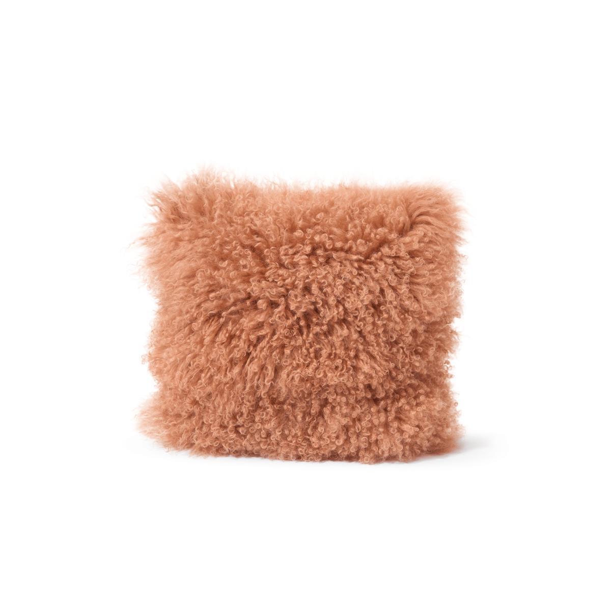 Haddie Mongolian Sheepskin Cushion, 45 x 45 cm, Sandstone – image 2