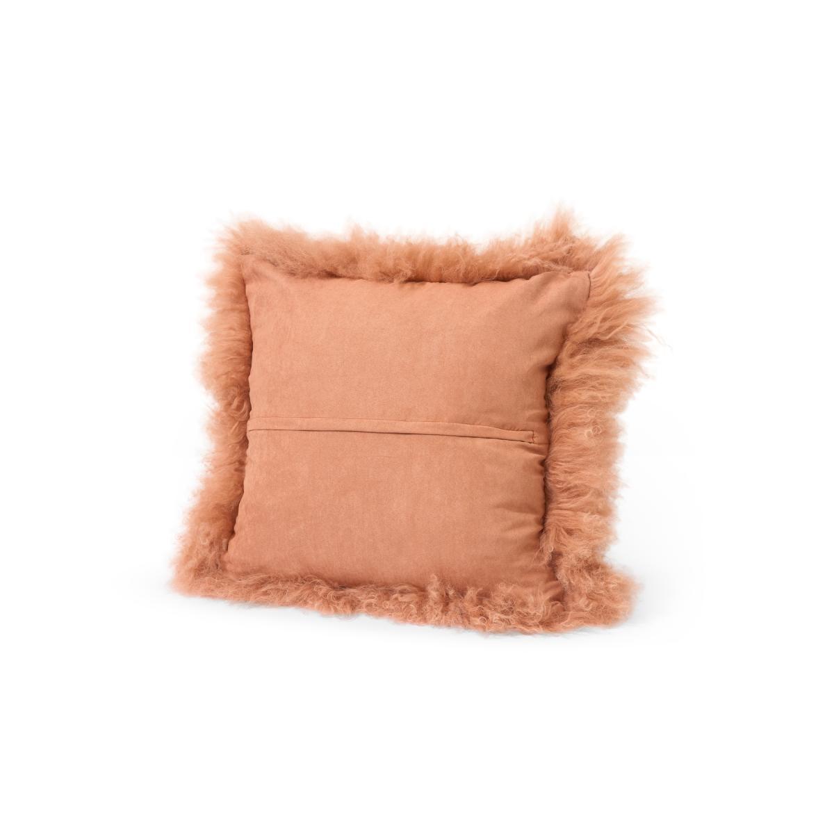 Haddie Mongolian Sheepskin Cushion, 45 x 45 cm, Sandstone – image 5