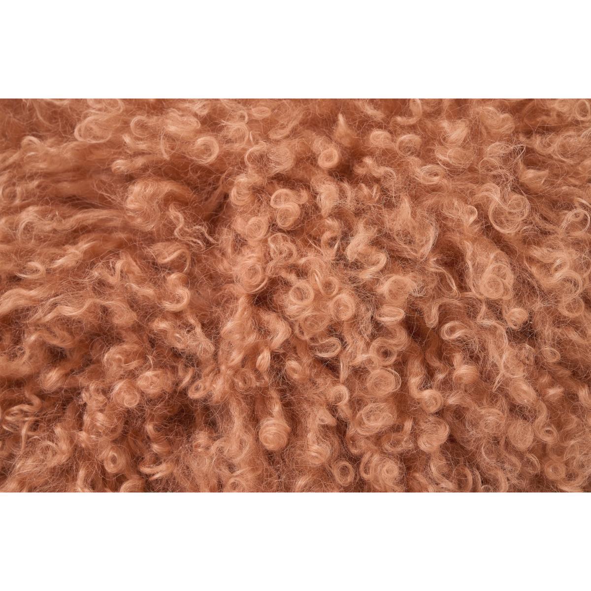 Haddie Mongolian Sheepskin Cushion, 45 x 45 cm, Sandstone – image 6