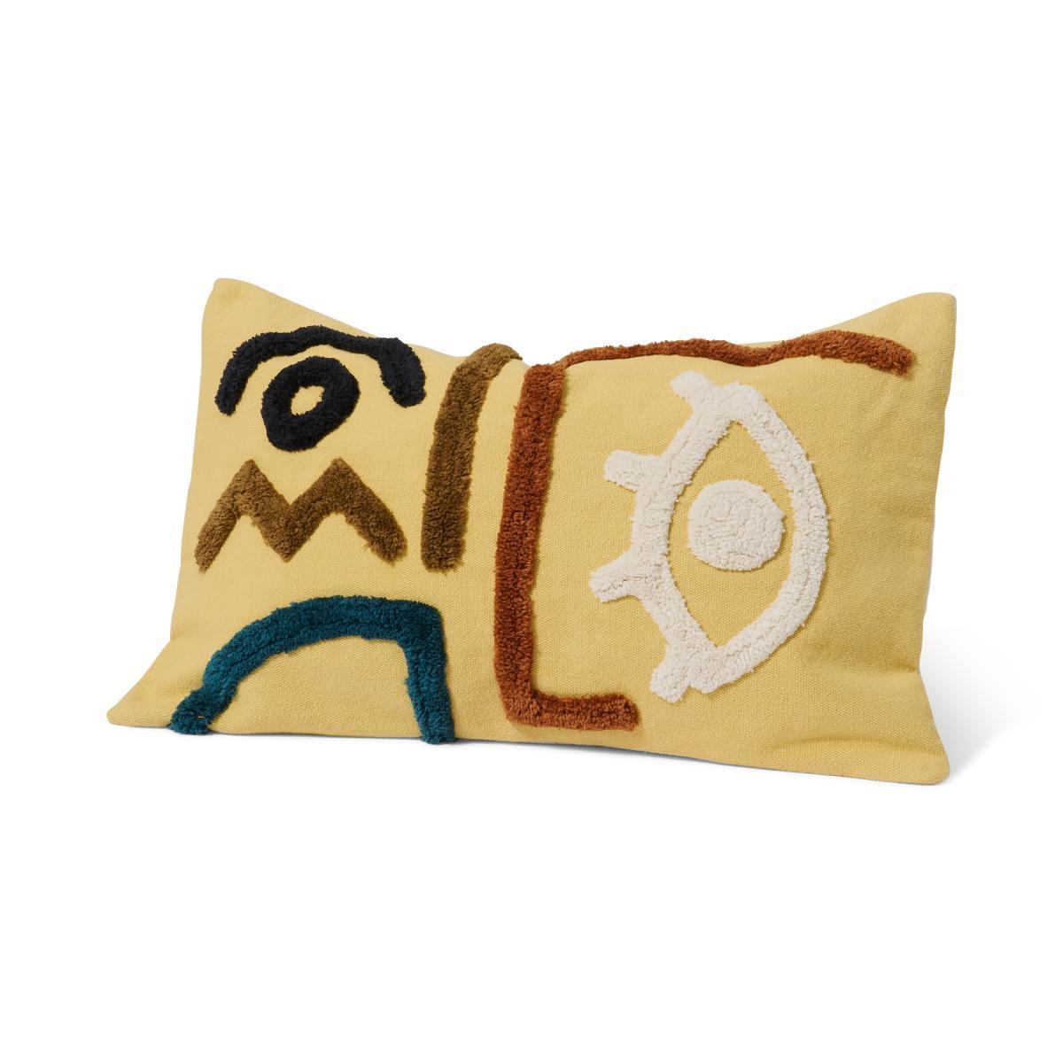 Azizi 100% Cotton Cushion, 40 x 55 cm, Yellow – image 2