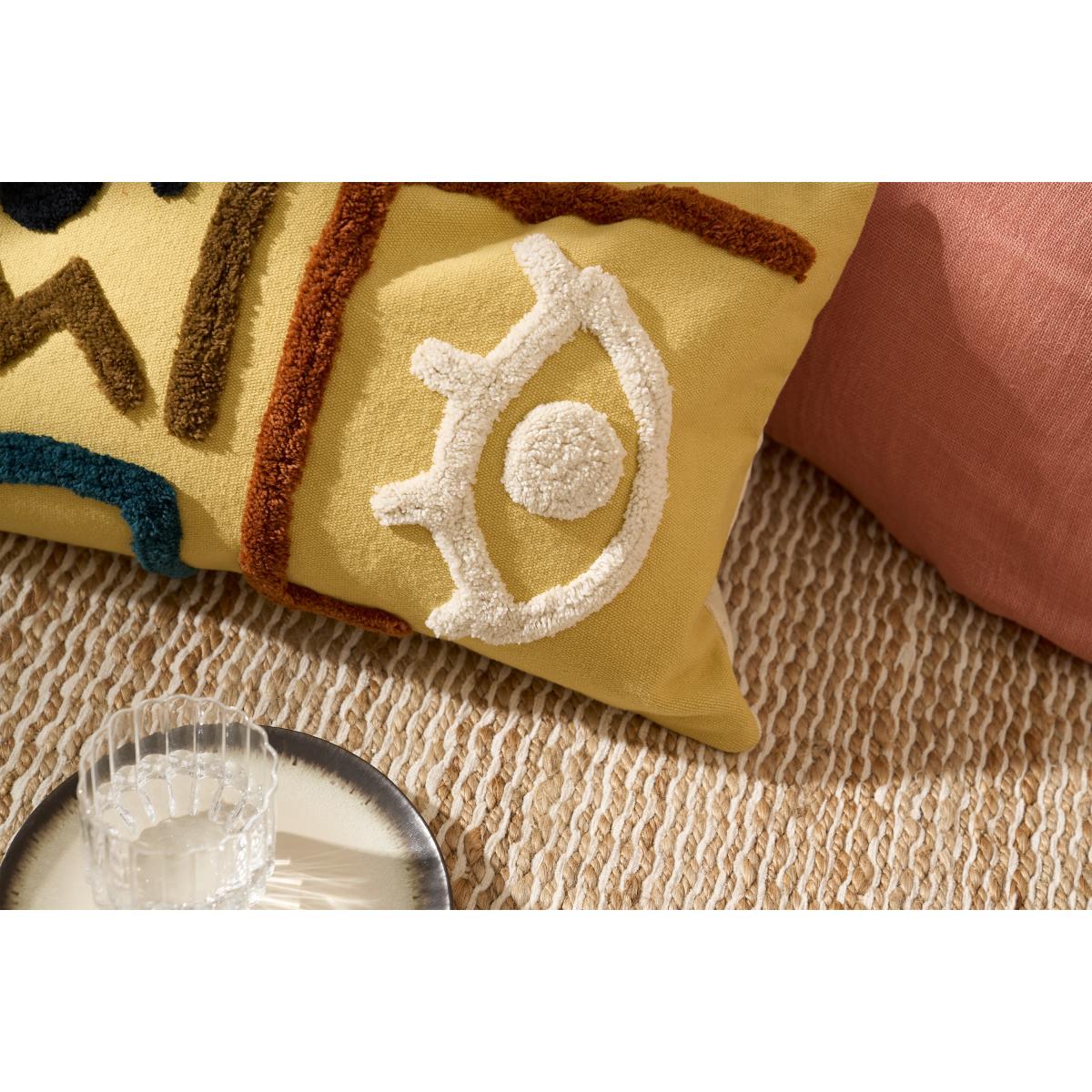 Azizi 100% Cotton Cushion, 40 x 55 cm, Yellow – image 4