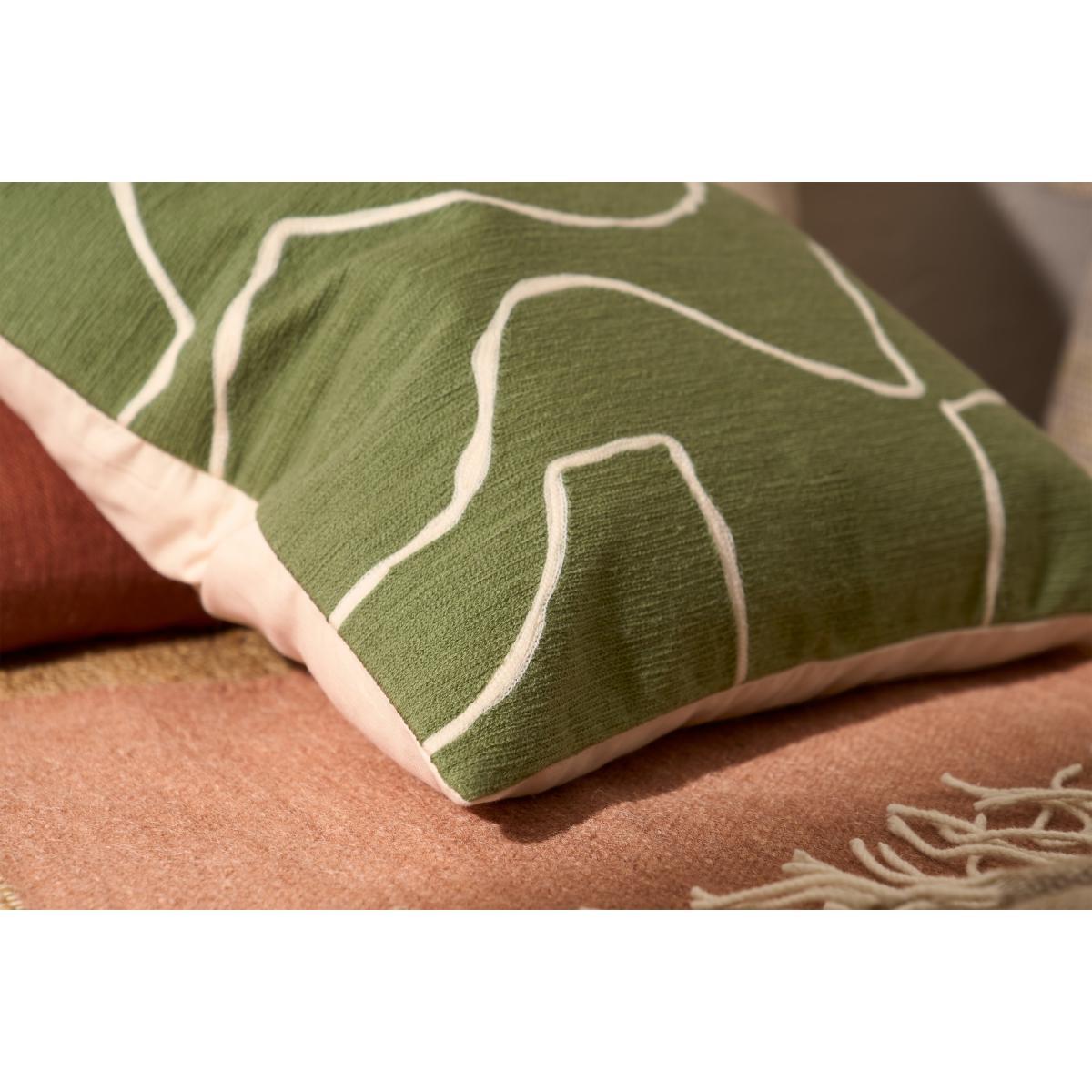 Nuwan Embroidered Cushion, 50 x 50 cm, Moss Green – image 4