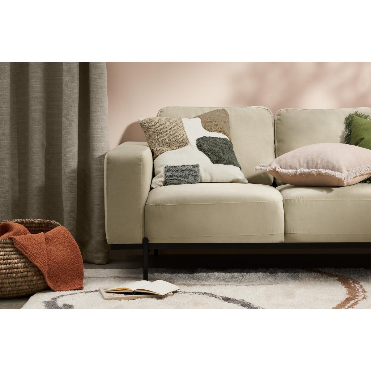 Mosie Tufted Cotton Cushion, 45 x 45cm, Natural – image 3