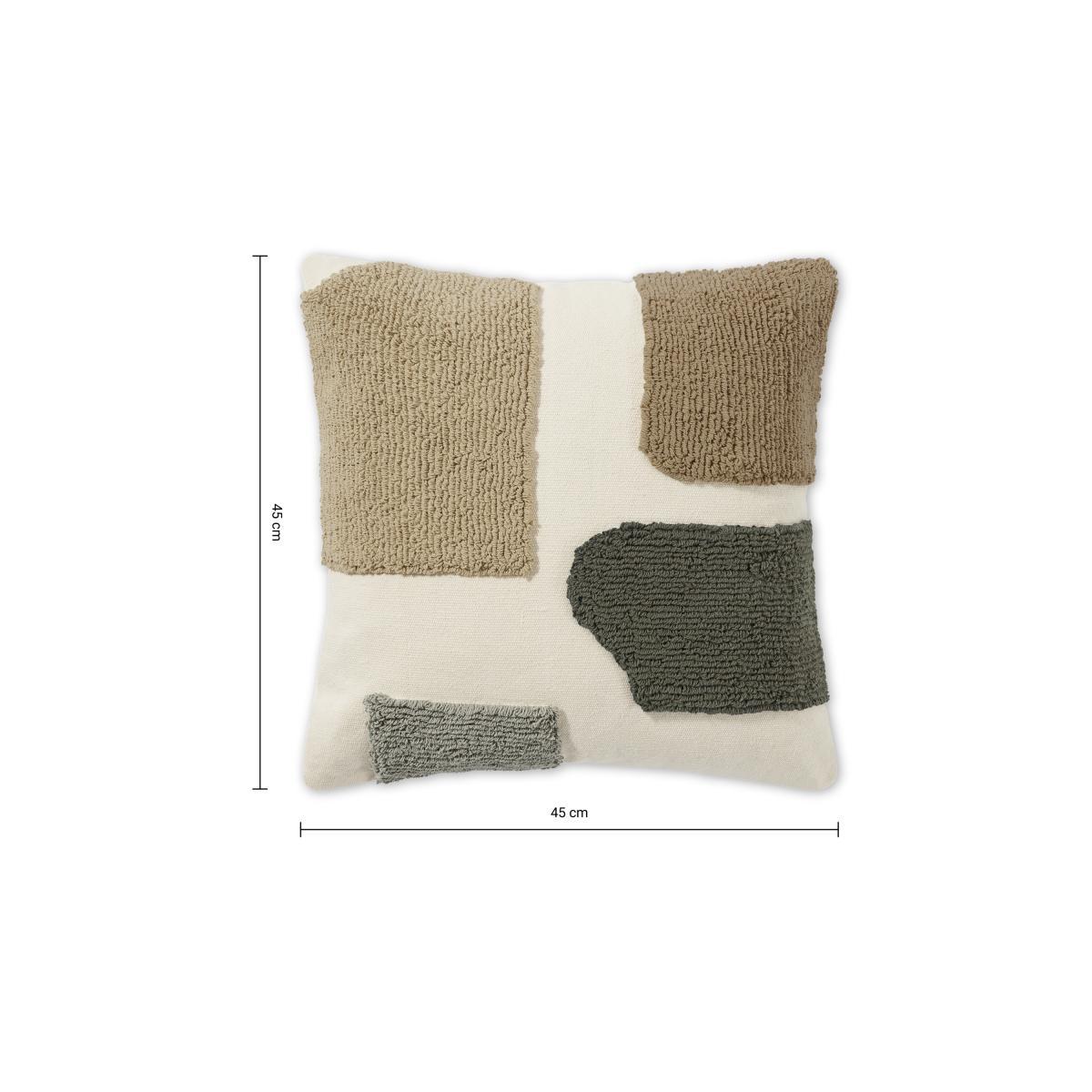 Mosie Tufted Cotton Cushion, 45 x 45cm, Natural – image 7