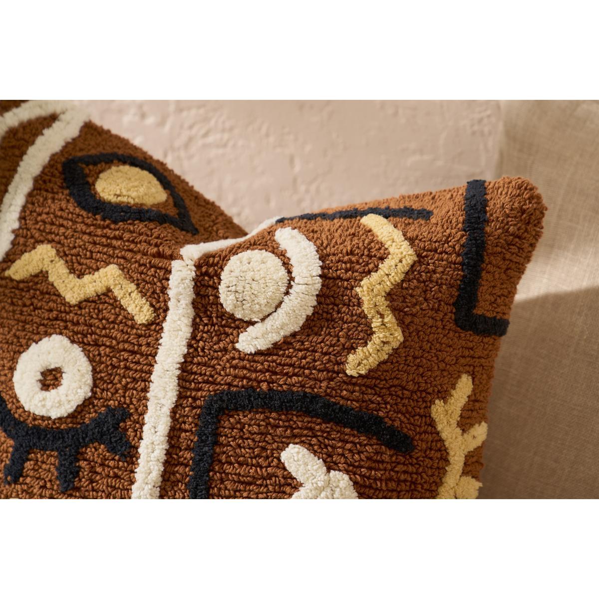 Azizi 100% Cotton Cushion, 50 x 50 cm, Terracotta – image 4