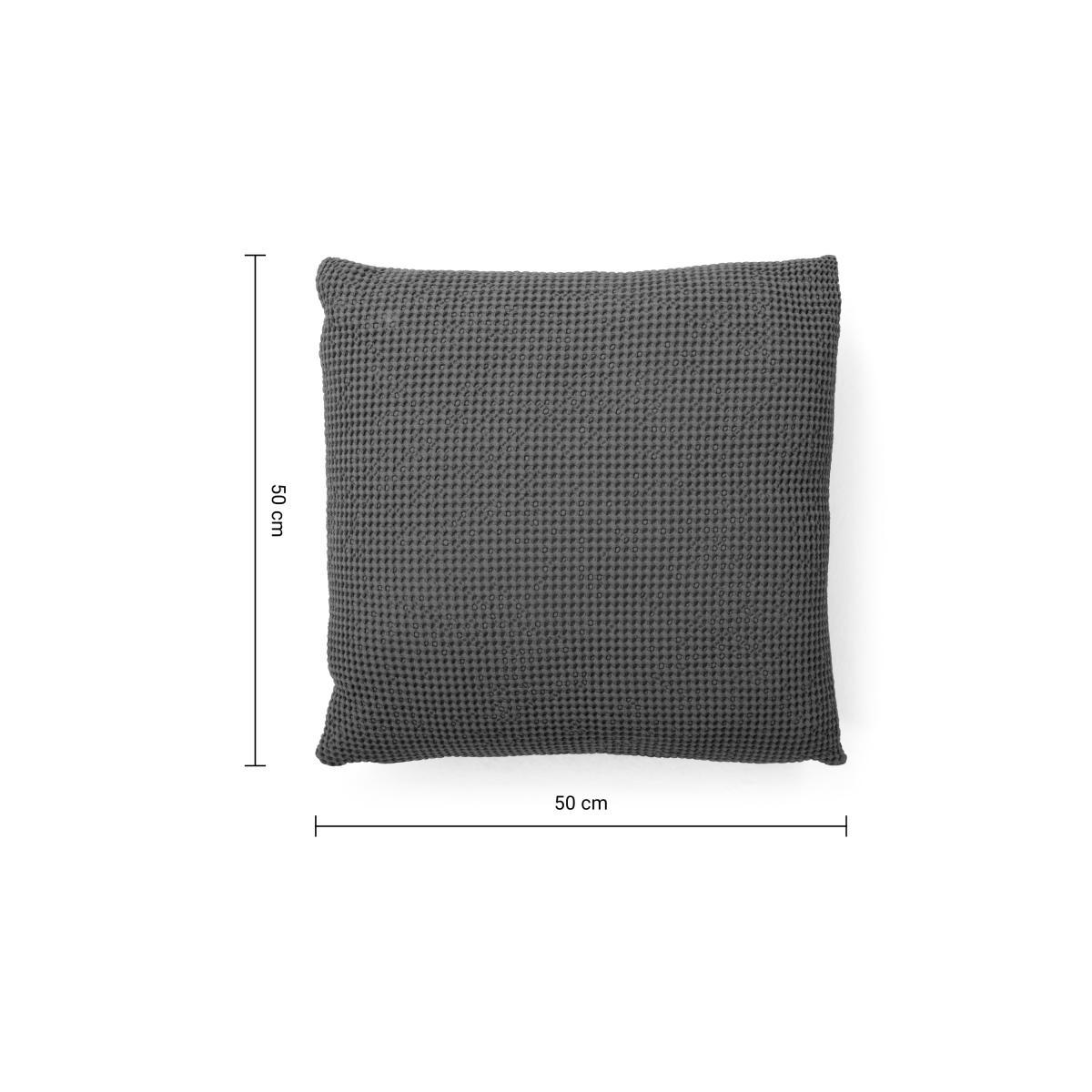Grove 100% Cotton Cushion, 50 x 50cm, Charcoal – image 8